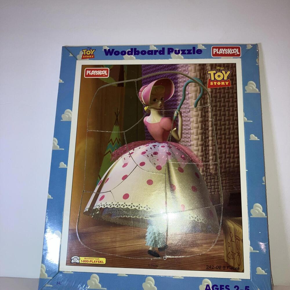 VINTAGE 1995 Disney Toy Story Playskool Woodboard Puzzle BO PEEP 9 Pieces NEW